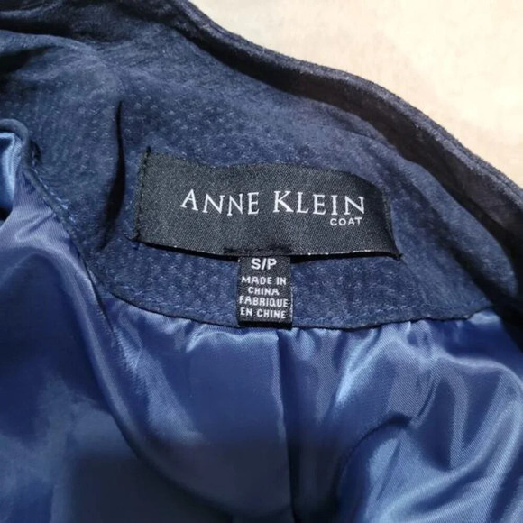 Anne Klein Blue Suede Leather Jacket - Size Small - Picture 5 of 11